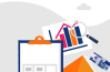 illustration budget compte credit graphique épargne